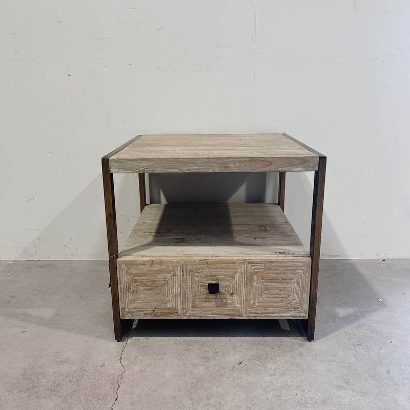 25231 Fir & Iron Side Table 590 x 600 x 560H
