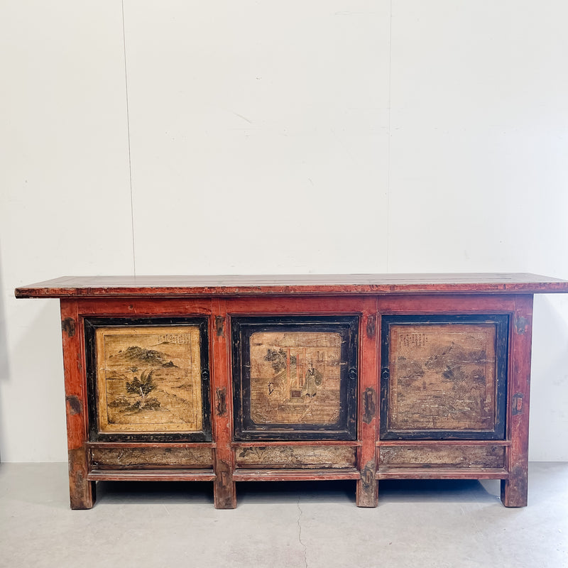 25208 Antique Sideboard with Original Painting 2220 x 500 x 950H