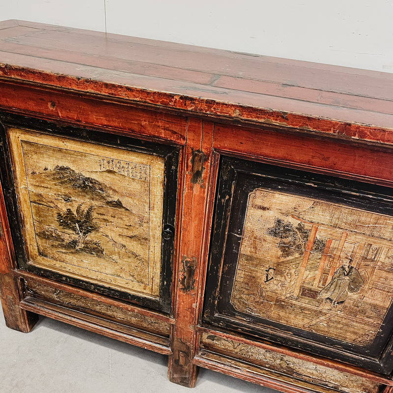 25208 Antique Sideboard with Original Painting 2220 x 500 x 950H