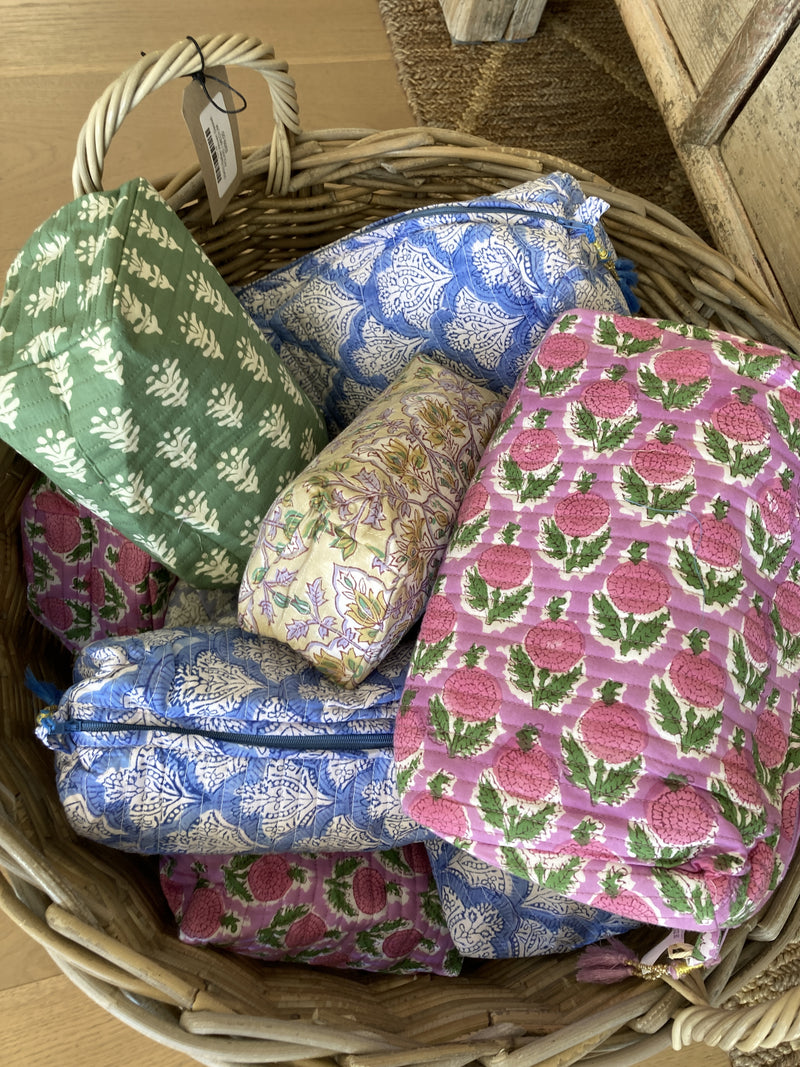 Hand Block Printed Cosmetic Bags