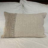 Hessian and linen cushion 