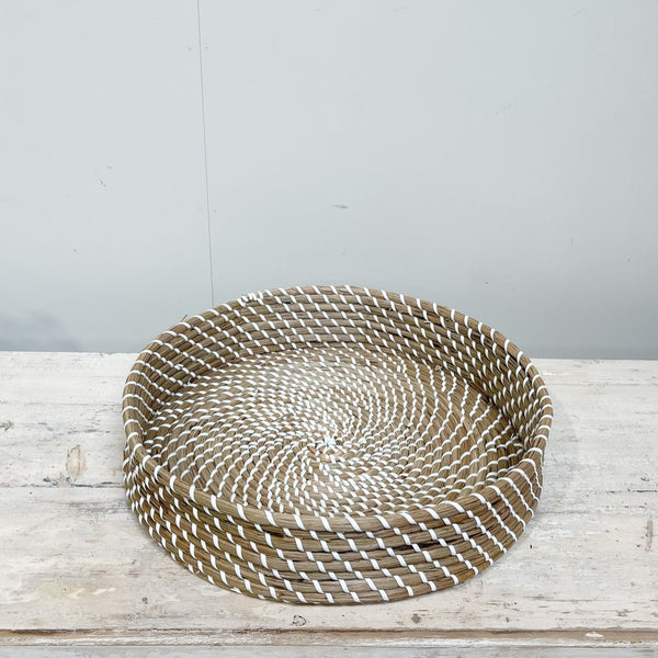 Watergrass & White Woven Tray 