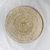 Rattan Placemat WHITEWASH 300MM
