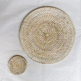 Rattan Placemat WHITEWASH 300MM
