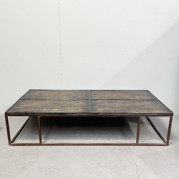 Reclaimed Pine and Metal Table RUSTIC BLACK/ BROWN