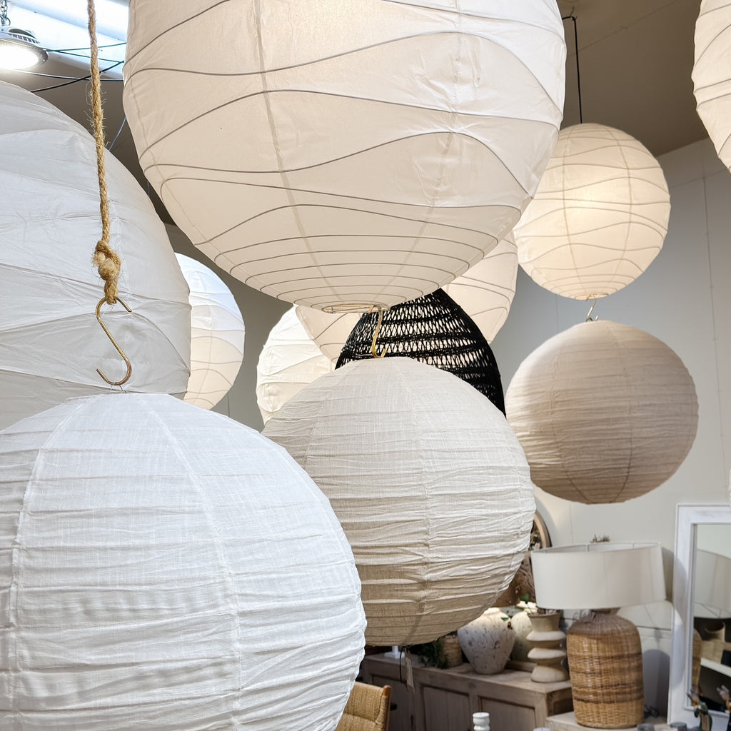 Botanical Rice Paper Shade Rice Paper Shade - TWO SIZES – Brown & Home