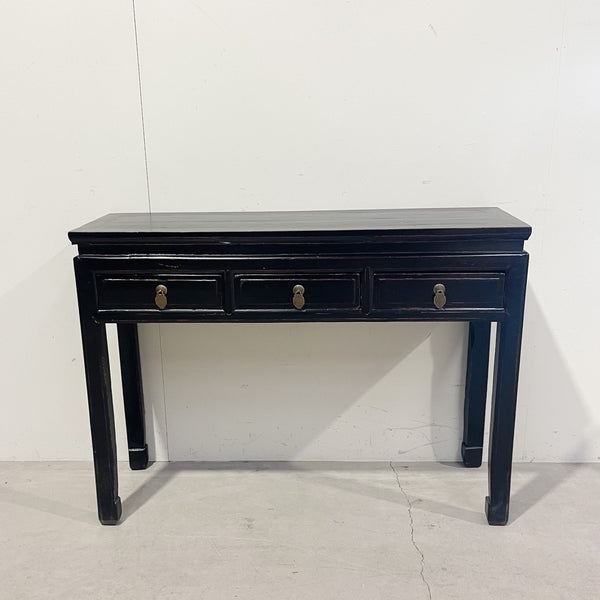 Black Gloss Hall Table w 3 drawers