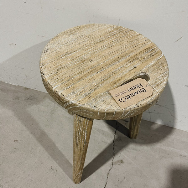 Round Top Stool w Handle ELM (17058 ) 330 x 330 x 480