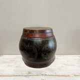 Antique Fir Paper Barrel w Lid