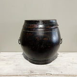 Antique Fir Paper Barrel w Lid