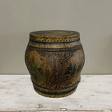Antique Fir Paper Barrel w Lid
