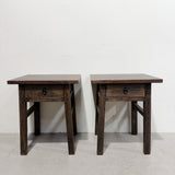 Elm Bedside Table NATURAL or DARK BOWN 550 x 450 x 650H