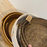 Rattan Round Tray with Handles