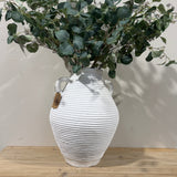 26276 Large Ribbed Terracotta Pot WHITE 400H