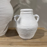 Small Ribbed Terracotta Pot WHITE or SAND