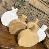 Round Flat Terracotta Pot WHITE or SAND