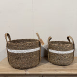 26331 Watergrass Basket w White PVC Stripe