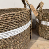 26331 Watergrass Basket w White PVC Stripe