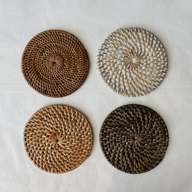 Dark Rattan Coaster Rattan Coaster - VARIOUS – Brown & Home
