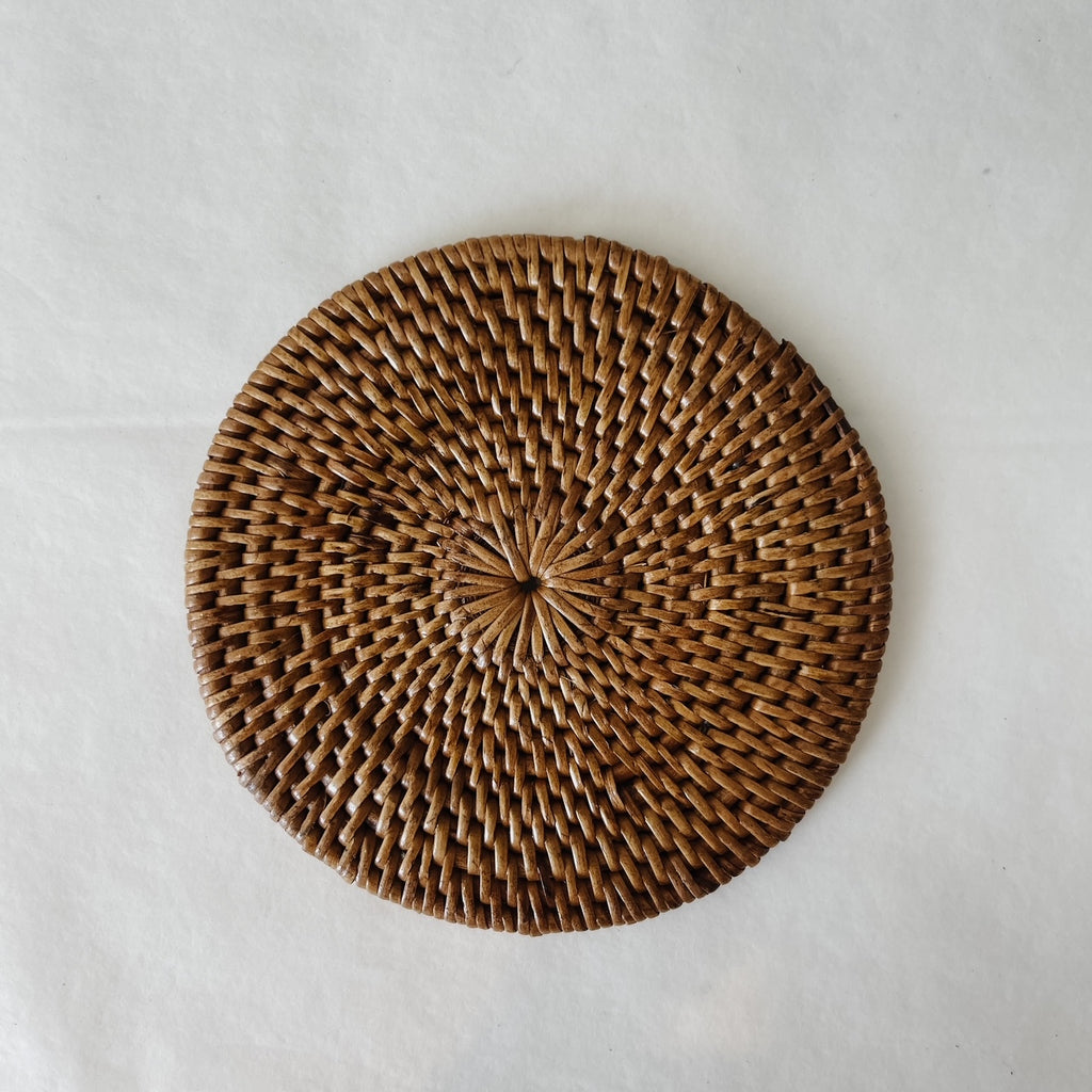 Dark Rattan Coaster Rattan Coaster - VARIOUS – Brown & Home