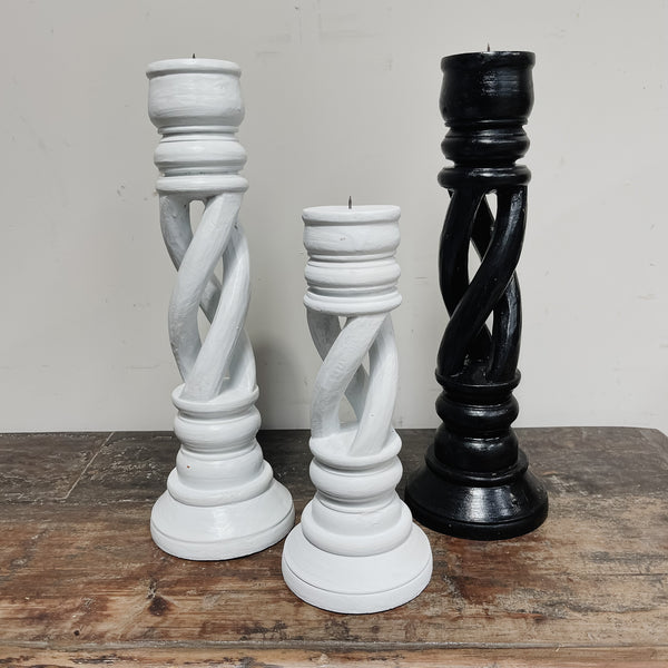 24229 Wooden Candlestick - TWISTED