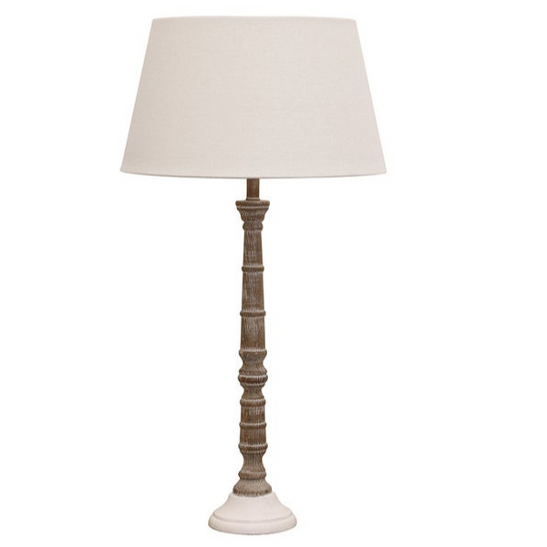 Claudette Natural & White Lamp Base ONLY
