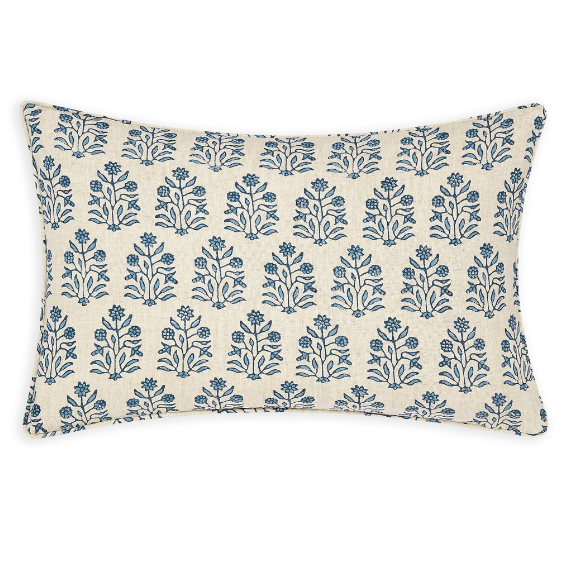 Walter G - Amer Azure (Hand Block Printed ) Cushion Cover ONLY 