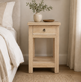 Elm Small Bedside w Shelf 350 x 350 x 600H