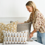 Walter G - Marbella Saffron (Hand Block Printed) Cushion Cover ONLY