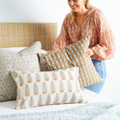 Walter G - Akola Sahara( Handblock Printed) Cushion Cover ONL