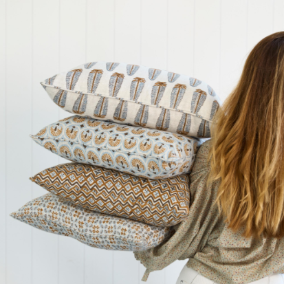 Walter G - Akola Sahara( Handblock Printed) Cushion Cover ONL