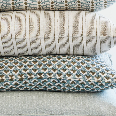 Walter G- Madeira Slate (Hand Block Printed) Cushion Cover ONLY