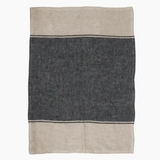 twill wide stripe linen tea towel 
