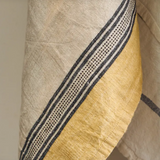woven stripe tea towel mustard