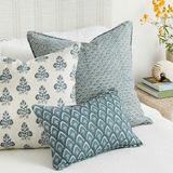 Walter G - Ankara Mineral ( Hand Block Printed ) Cushion Cover ONLY - Brown & Home