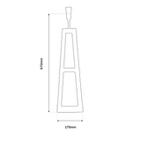 Line drawing of a garden pyramid with dimensions labeled