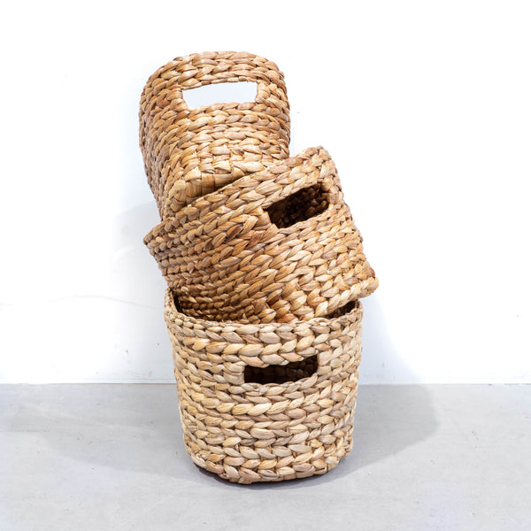 Water Hyacinth Basket W handles