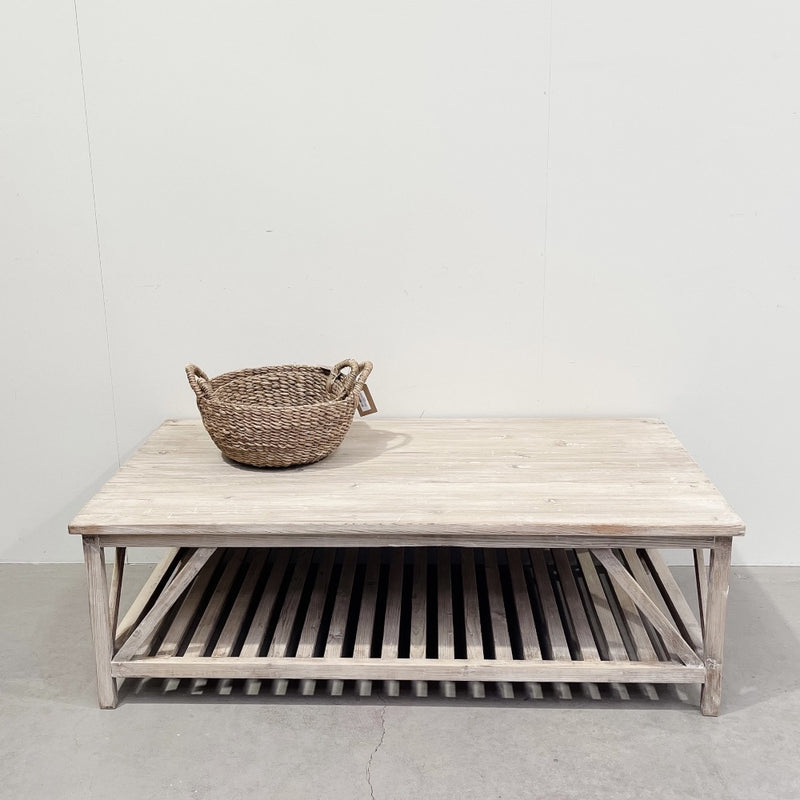 19082 Recycled Fir Coffee Table w Shelf 1400 x 800 x 450mmH