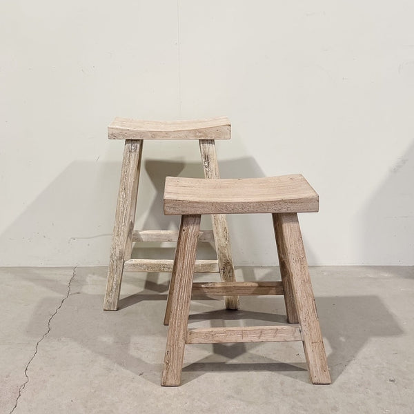 Saddle Top Stool Recaimed Elm wood 