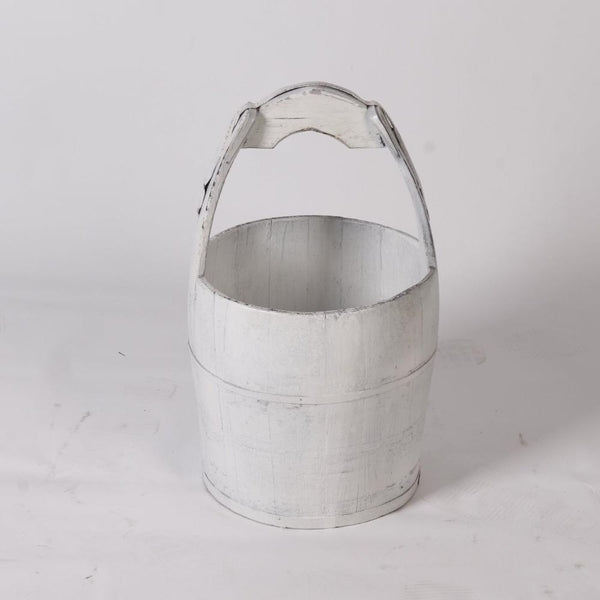 Antique Water Bucket WHITE