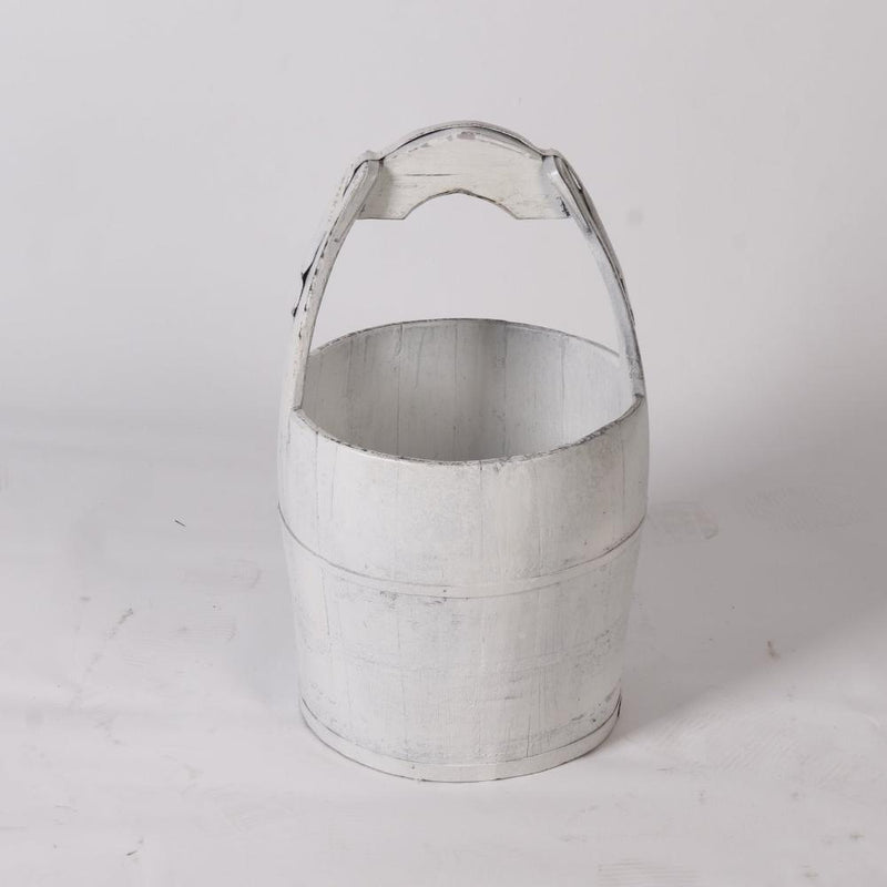 Antique Water Bucket WHITE