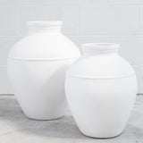 Milky White Vase One Rib LARGE