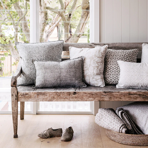 Walter G Flores Chalk (Hand Block Printed) Cushion Cover 