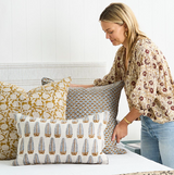 Walter G - Naples Sahara  (Hand Block Printed )Cushion Cover ONLY 