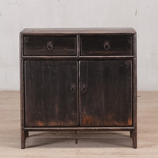 Reclaimed Pine Small Rustic Cabinet BLACK/BROWN